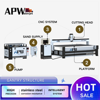 Vente flash - Machine de découpe à jet d'eau CNC de haute précision de la marque APW - Précision de contrôle +/- 0,01 mm - Pression maximale de 410 Mpa - Pour métal et pierre