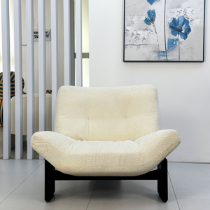 Chaise de loisirs à cadre en bois de frêne avec tissu en coton et lin Chaise de salon moderne pour bureau à domicile et chambre à coucher Utilisation polyvalente - Product Image 1