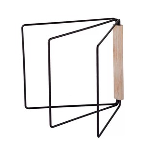 Towel Rack 3 Tier Foldable Metal With Wood Handle Kitchen Countertop Storage Drying Rack - Product Image 5