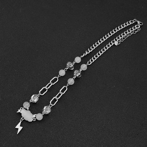 2026 Hot Selling Simple Light Luxury Cloud Lightning Pendant Necklace Silver Plated Unisex's Necklaces Fashion Jewelry Wholesale - Product Image 3