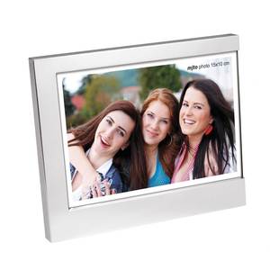 Cadre photo métallique brillant en différentes tailles pour la décoration intérieure, fabriqué en fer, alliage de bois, plastique, modèle CM15X10 - Product Image 1