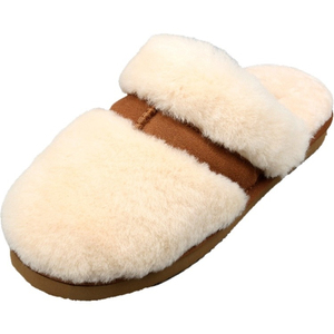Pantoufles pelucheuses en <span class=keywords><strong>peau</strong></span> de <span class=keywords><strong>mouton</strong></span> véritable en laine, chaussure d'intérieur doux et pelucheuse, de maison, - Product Image 1