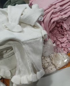 <span class=keywords><strong>Tutina</strong></span> per <span class=keywords><strong>Neonata</strong></span> in Maglia con Volant, Pagliaccetto 100% Cotone, Maglione con Pizzo e Maniche Lunghe - Product Image 6