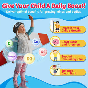 Gommes de sommeil pour enfants avec complexe <span class=keywords><strong>multivitamin</strong></span>é de calcium à la vitamine D3 pour des os solides Soutien de relaxation Saveur de baies - Product Image 4