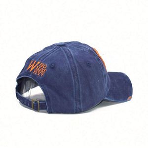 Casquettes de baseball vintage usées faites à la main avec patch tissé 100% coton pour hommes - Product Image 5