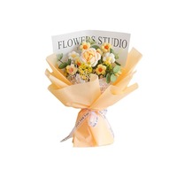 Bouquet de fleurs artificielles en crochet tricoté à la main, mélange de roses, pour la décoration de la maison, pour la Saint-Valentin, les anniversaires, les mariages