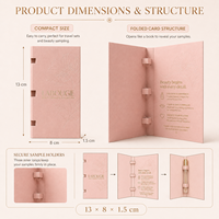 Empaque de Cartulina Plegable y Troquelado Personalizado para Muestras de Belleza, Soporte de Papel para Brillo Labial, Rímel, Suero, Perfume, Muestras Cosméticas