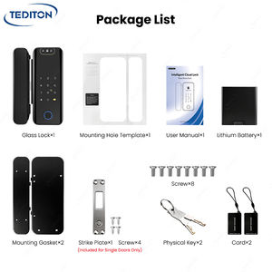 Cerradura Inteligente <span class=keywords><strong>Digital</strong></span> TTlock <span class=keywords><strong>con</strong></span> Control <span class=keywords><strong>de</strong></span> Acceso Electrónico, Reconocimiento Facial y <span class=keywords><strong>Huella</strong></span> Dactilar, Doble Puerta Corredera <span class=keywords><strong>de</strong></span> Vidrio para Oficina y Hotel - Product Image 6