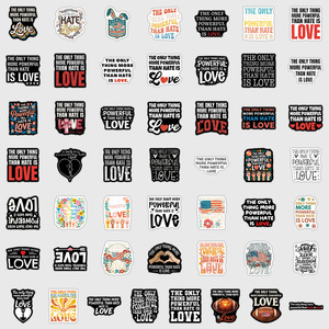 50 pegatinas con citas inspiradoras: el único poder que es más fuerte que el odio es el amor. - Product Image 3