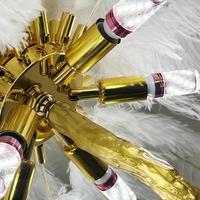 Bestseller Moderne Nordische Luxus Straußenfeder Stehlampe Harz Kupfer Eck-Stehleuchte LED Metall Rosa Hohe Helligkeit Verstellbar