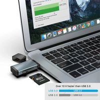 Lector de tarjetas de memoria portátil pequeño universal USB 3,0 a ranura doble SD TD OTG tipo C lector de tarjetas escritor