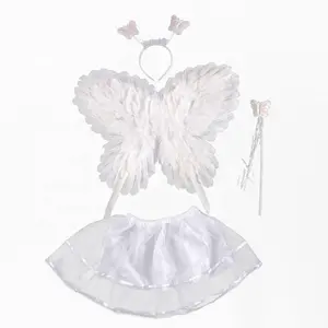 Çocuk çocuklar kelebek tüy kanatları kostümleri çocuk kız cadılar bayramı Cosplay melek kanat