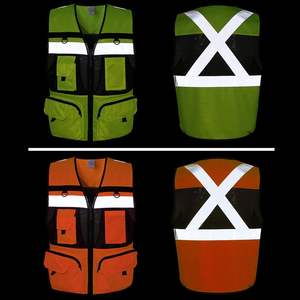 Gilet de sécurité industriel jaune 2025 haute visibilité robuste avec flash LED et logo personnalisable multi-poches - Product Image 4