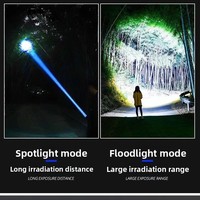 Projecteur LED rechargeable blanc, lampe torche en aluminium zoomable, tactique EDC, USB, étanche IP68, camping en plein air, faisceau de 1000 m