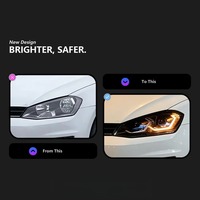 Phares HETOP Golf 7.5 2017-2020, mise à niveau LED bicolore, style G22, phare avant, accessoires de voiture, phare plug and play, DRL pour VW