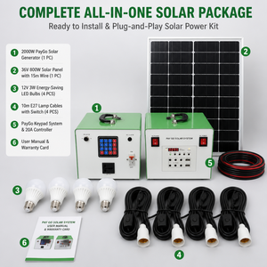 2000W Off Grid <b>Solar</b> System 25.6V 80Ah Battery 800W <b>Solar</b> Pure Sine Wave LED Light Speaker T2-PS-1000W <b>Solar</b> Energy Storage <b>200W</b> - Product Image 4