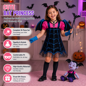 BAIGE Venta al por mayor de Halloween Venta caliente Little <span class=keywords><strong>Nana</strong></span> Dress TV & Movie Style Vampire Wings Skull Mermaid Costume - Product Image 3