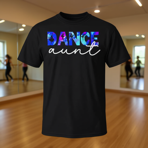 Camiseta Dance Aunt para regalo de tía bailarina, camiseta negra con cuello redondo - Product Image 3