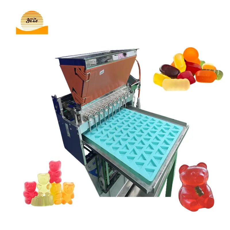 Mesin makanan Desktop otomatis tetes jeli membuat 3d Gummy mesin penyimpanan beruang lembut mesin pembuat permen