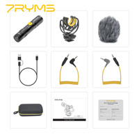 Microphone canon numérique analogique sans fil 7RYMS mini cardioïde à double mode (métal) pour smartphone, ordinateur, caméra
