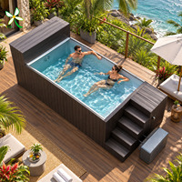 Piscine hors sol en fibre de verre, jacuzzi extérieur à installation rapide, coque moulée d'une seule pièce, directement de l'usine