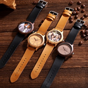 Montre à quartz pour homme Kunhuang 1007 avec cadran en bois personnalisable avec des photos de famille - Product Image 6
