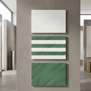 Carreaux de céramique muraux intérieurs design verts 300x450mm, épaisseur 10mm, garantie 4 ans, vert et blanc, carreaux 12x18 Highlighter, modèle décontinué - Product Image 1