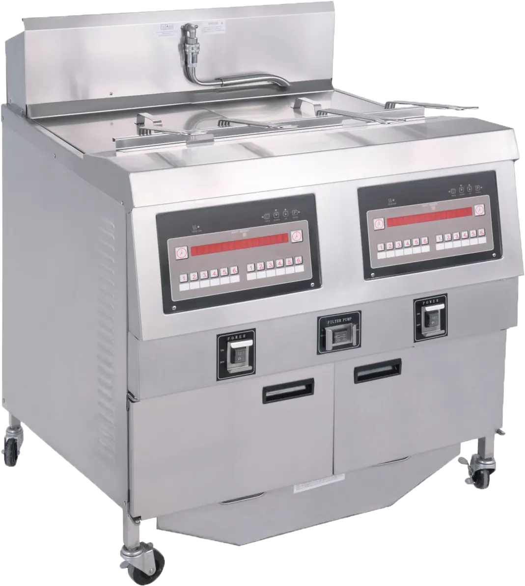 OFG-322 CE 2 Pot 4 Keranjang Dapur Komersial Automatic Lift dan Turun Deep Fryer