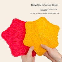Tapis en silicone à alimentation lente pour animaux de compagnie avec ventouses, anti-étouffement, anti-déversement, gamelle d'entraînement pour chiens et chats, forme flocon de neige