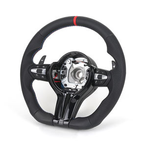 <span class=keywords><strong>Volante</strong></span> <span class=keywords><strong>de</strong></span> cuero medio perforado con fondo plano embellecedor negro Piano para <span class=keywords><strong>BMW</strong></span> F10 F20 F30 F06 F22 M3 F80 M4 F82 X5 E70 E90 - Product Image 1