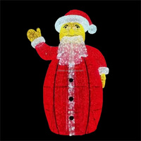 Grand Père Noël lumineux 3D pour l'extérieur, idéal pour les centres commerciaux, accessoires de Noël