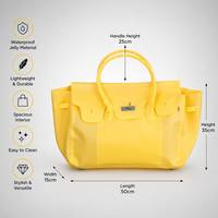 Sac à main en PVC jaune imperméable avec logo personnalisé, sac fourre-tout transparent, sac à main en plastique durable pour cadeau promotionnel