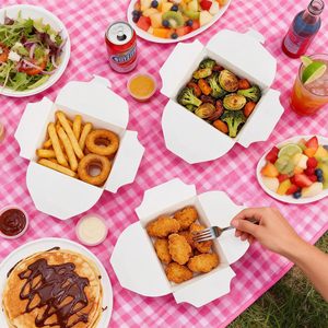 Caixas de Papelão Brancas para Alimentos, Resistentes a Vazamentos e Gordura, para Restaurantes, Catering e Festas - Product Image 6