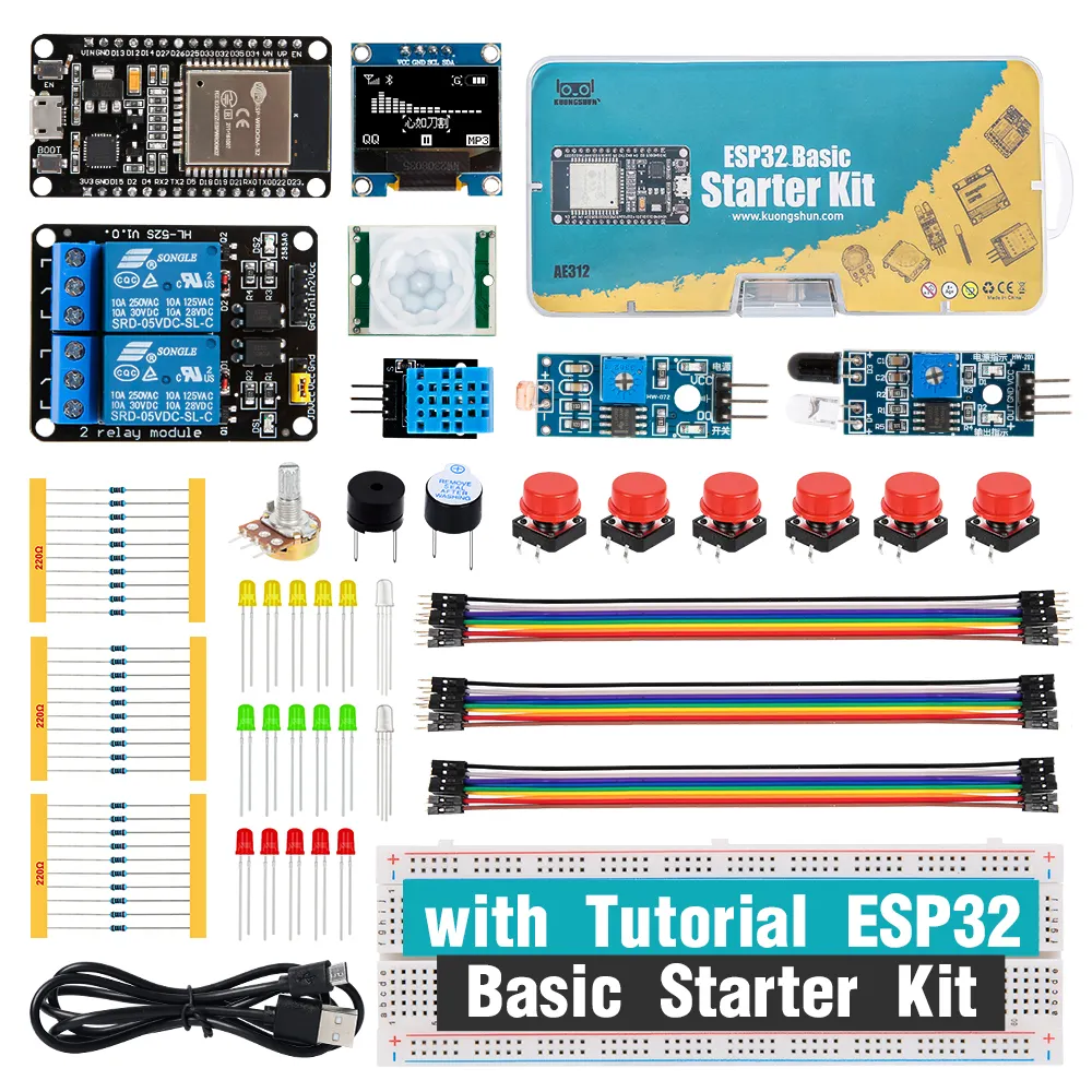 ACEBOTT ESP32 Basic Starter Kit, WIFI IOT Development Board Learning Kit dengan Tutorial