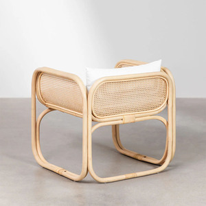 Silla de Salón Minimalista Moderna para Exteriores, Ratán Natural, Versátil, para Hoteles, Playas, Patios, Parques, Jardines - Boja - Product Image 4