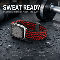 Bracelet en nylon tressé avec boucle parachute pour Apple Watch Series 3 4 5 6 7 8 9 10 11 SE Ultra, idéal pour les aventures en plein air et le fitness