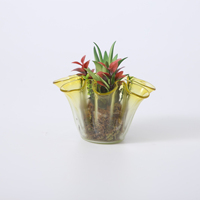 Nieuwe gebogen glazen schaal voor thuisdecoratie, feesten, herfstoogst, Thanksgiving, decoratieve bloemenschaal voor presentatie