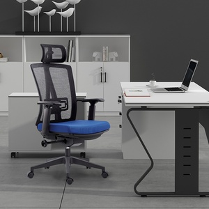 Ergonomic Blue Office Chair Flexible <b>Footrest</b> Modern Swivel Mesh Chair for Manager Boss New Executive Comfort Fabric Office - Product Image 4