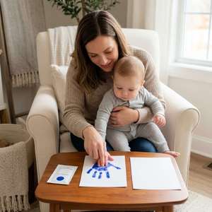 Kit de souvenirs de empreintes de pieds de nouveau-né, empreintes de pattes, cartes de jalons de développement pour bébé, kit d'impression sans encre, souvenir de famille, écologique, haute qualité - Product Image 5