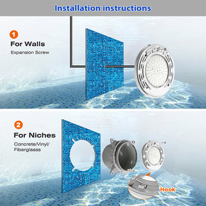 Luz de piscina de nicho húmedo de 10 pulgadas AC DC 12V <span class=keywords><strong>para</strong></span> <span class=keywords><strong>piscinas</strong></span> enterradas Cable de 100 pies 100% impermeable <span class=keywords><strong>para</strong></span> iluminación de <span class=keywords><strong>piscinas</strong></span> - Product Image 4