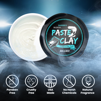 Pâte de barbier bio non grasse à faible brillance et à tenue forte en fibres pour hommes