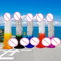 Dildo multi-tamaño sin huevos, de cristal degradado, impermeable IPX7, ligero, pene artificial para mujer
