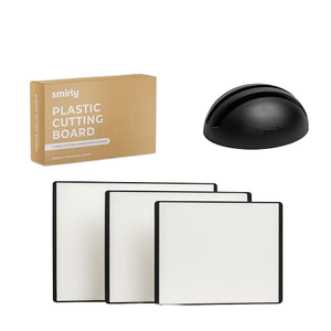 Planches à découper avec support pour la cuisine Planche à découper en plastique Lot de 3 Passe au lave-vaisselle avec tapis antidérapant - Product Image 2