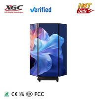Affichage LED publicitaire numérique P1.25 GOB intérieur double face, écran LED pliable à trois volets, affichage HDR10+ 600CD