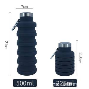 Yürüyüş ve seyahat için taşınabilir katlanabilir silikon spor su şişesi - Product Image 2