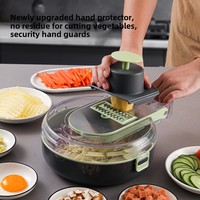 RTS 14-in-1 multifunctionele handmatige keukenhulp, snijder, fruit- en groentesnijder, en afwatering.