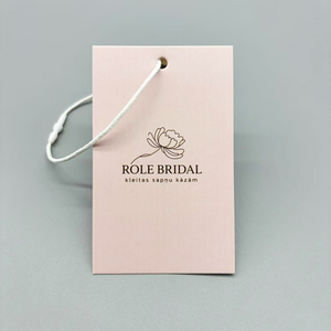 Pink Eco-Friendly Swing Labels Custom Logo Hanging <b>Tags</b> (Paper Hot Stamping Embossed/Printed Finish Washable) for Clothing - Product Image 6