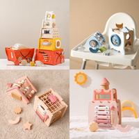 Fusée à empiler pour l'éducation précoce des bébés et jouets de construction de châteaux Jouets éducatifs en bois pour 5 à 7 ans Garçons et filles Préscolaire