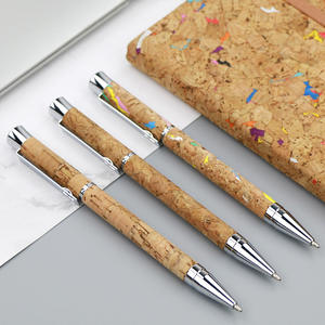 P4600 stylo à bille rotatif créatif en métal <span class=keywords><strong>grain</strong></span> de liège 1.0mm écriture papier acier cadeaux d'entreprise impression de logo personnalisé - Product Image 4