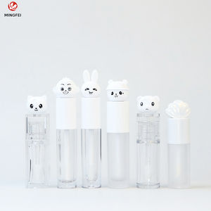 4ml 5ml <span class=keywords><strong>Tube</strong></span> de brillant à lèvres vide en forme d'animal carré et rond Lapin <span class=keywords><strong>Kitty</strong></span> Forme Petg Contenants de brillant à lèvres de maquillage en plastique - Product Image 1